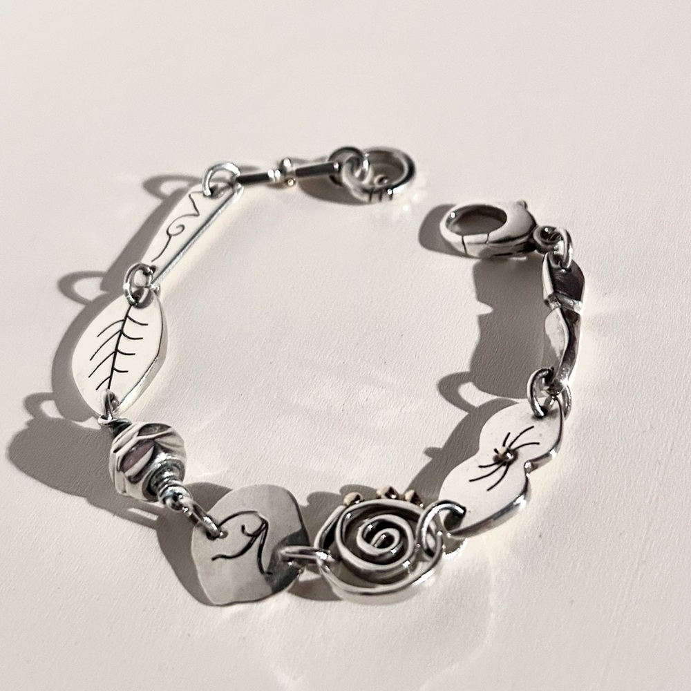 Original Solid Sterling Silver Gold Katie Cleaver Bracelet